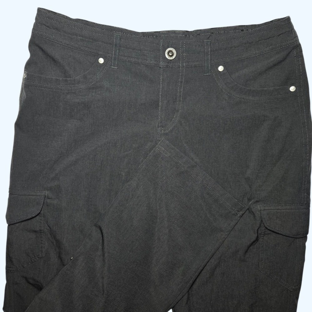 Kuhl Splash Roll-Up Cargo Pants Womens 10 Reg Charcoal Gray Hiking Outdoor 6326